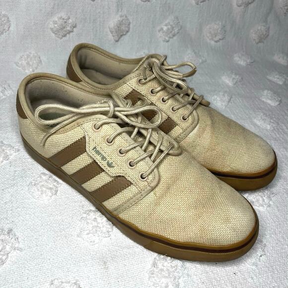 Adidas Seeley Hemp G98087 Tan Brown Lace Up Sneaker Men\'s Size 8.5 Streetwear main image 9